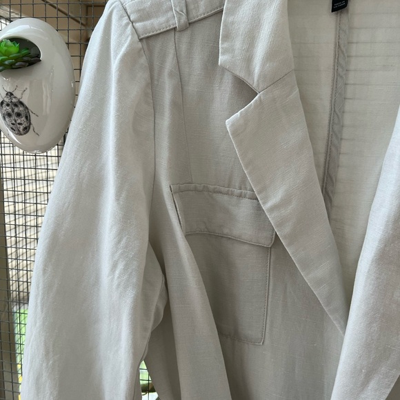 Lane Bryant Women's Off White Belted Linen Jacket Sz 18 - Picture 3 of 5